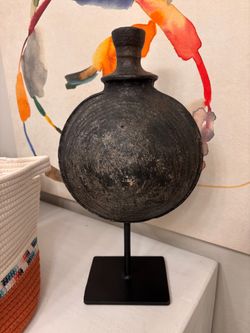 Antique Camel water Pot on Stand