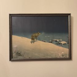 Antique Lone Wolf Painting