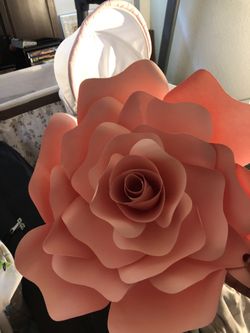 Baby Shower Pink Flower Paper Decorations - Handmade