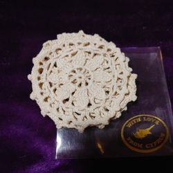 Crochet Coasters (3) Off White