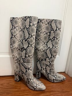 Snake Print Knee High Boots – Size 8.5