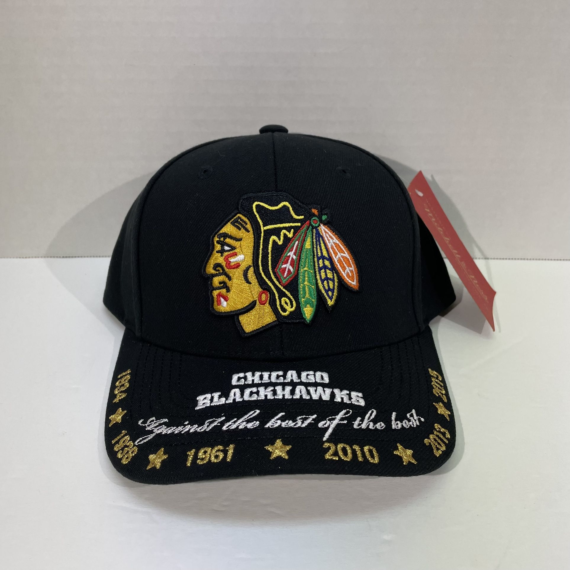 Chicago Blackhawks Mitchell & Ness 6x Champion NHL Hat Cap PRO Adult SnapBack OSFA NWT 