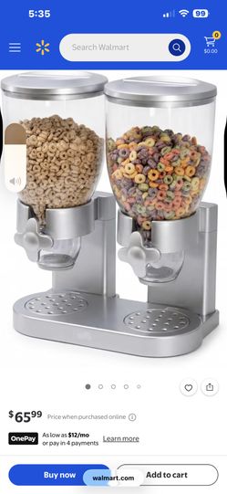 Indispensable Dry Food Dispenser, Dual Control, Silver