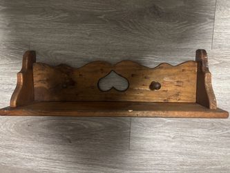 vintage wooden heart shelf