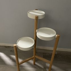 SATSUMAS Plant stand, bamboo/white, 30 ¾ "