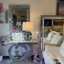 New Mirrored Merchandise Crushed Diamonds LED K Furniture And More 