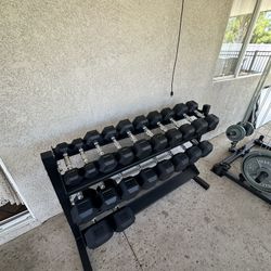 5-50lbs Dumbbells w/Rack 