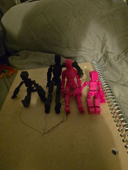 pink and black dummy 13 family 3d print articulated figure