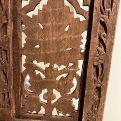 Vintage 4 Panel Carved Room Divider