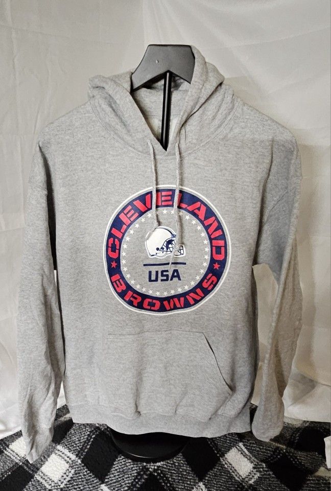 Nfl Team Apparel Men's Cleveland Browns Pullover Hoodie Gray Size Medium