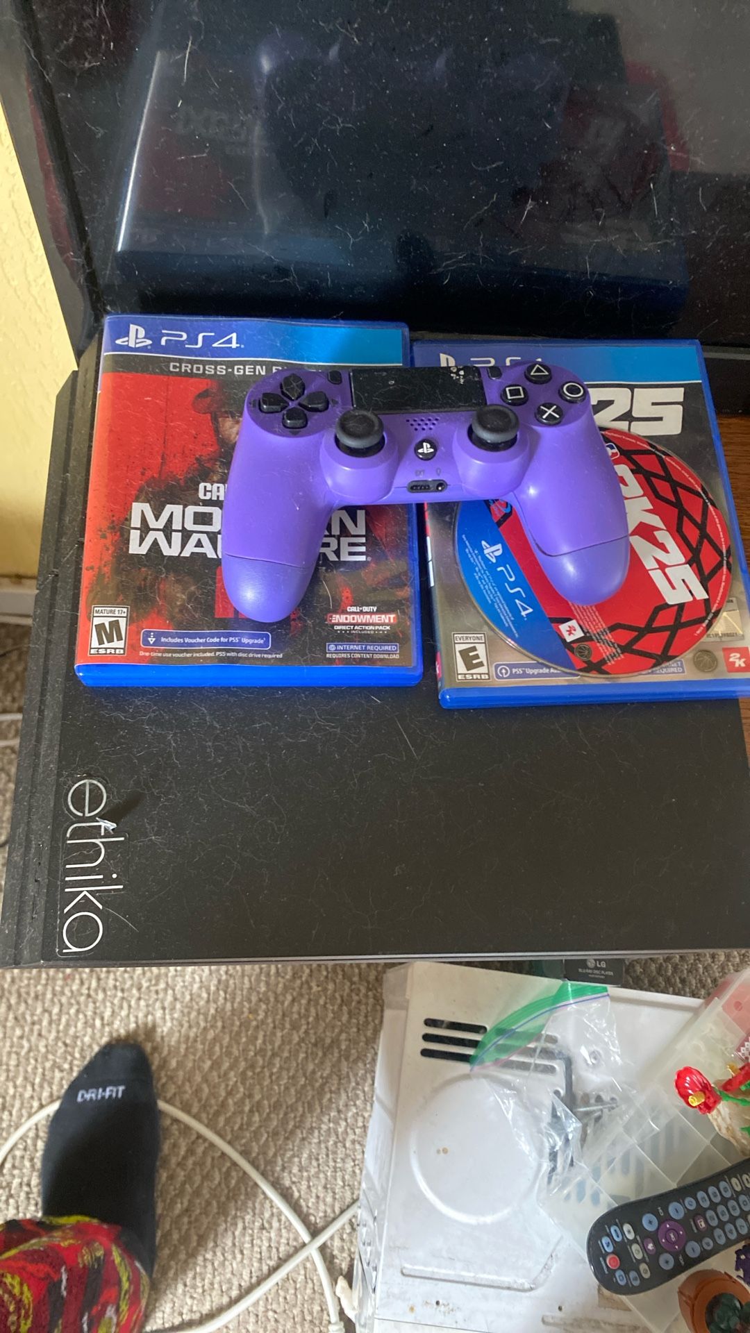 PS4 With Controllers And Games