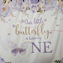 Butterfly Backdrop Birthday Theme