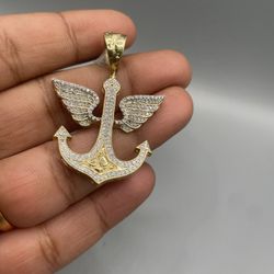 10Kt Gold And Diamond Anchor Charm