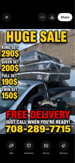 Huge sale for Mattress And Box brand  new Twin size #mattress and box 150.$ full 190$ Queen 200$ king 290$. free delivery free set up 708….289…7715… c
