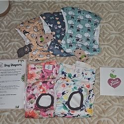 Dog Diapers 3 Males/2 Female, Size Medium NWT
