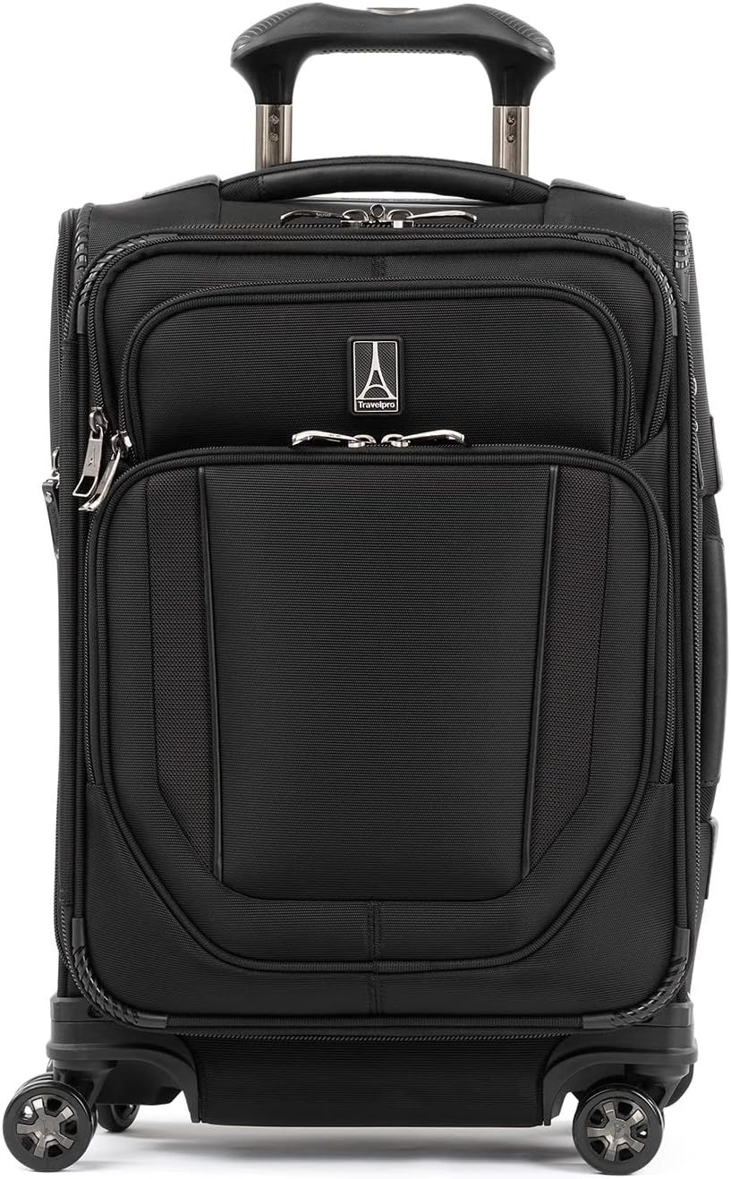 Travelpro Crew Versapack Softside Expandable 8 Spinner Wheel Carry on Luggage, Men and Women, Jet Black, Carry on 20-Inch Jet Black Carry on 20-Inch