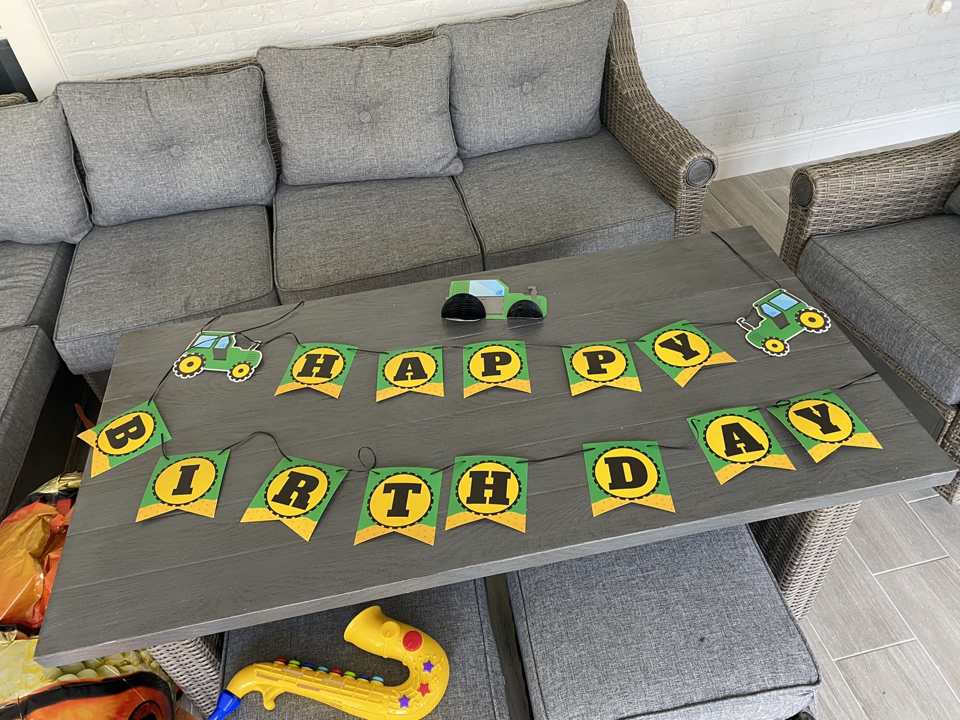 Tractor birthday banner