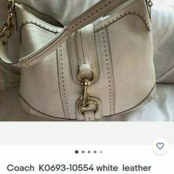 COACH White Authentic Shoulder Purse:K0693- WHITE LEATHER