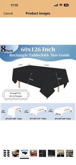 Black tablecloth 8ft table polyester