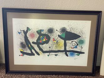 Miró Abstract Signed Print Framed Wall Art