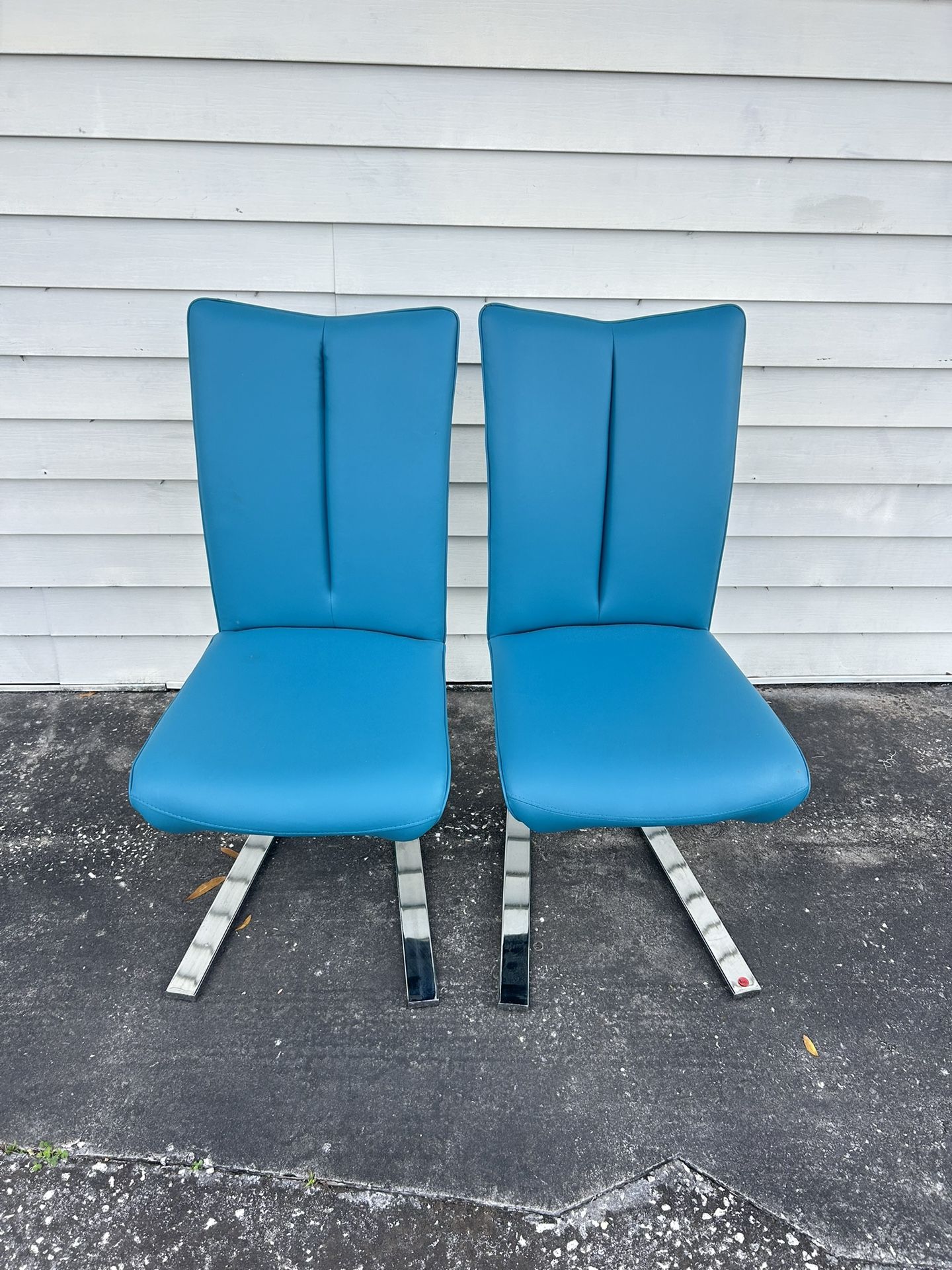 Set Of 2 Blue Dining Chairs