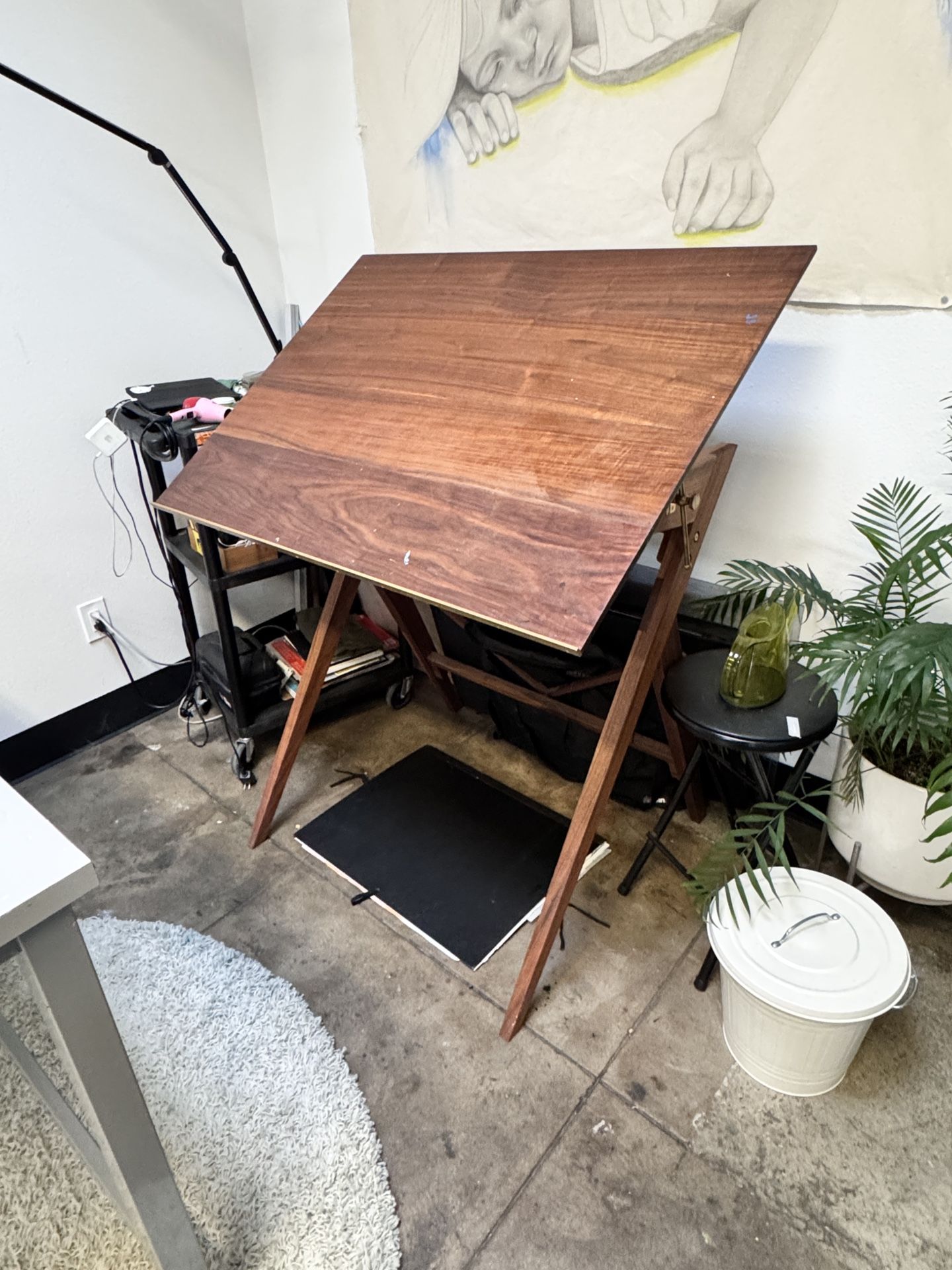 Walnut MCM Drafting Desk - Custom Built 