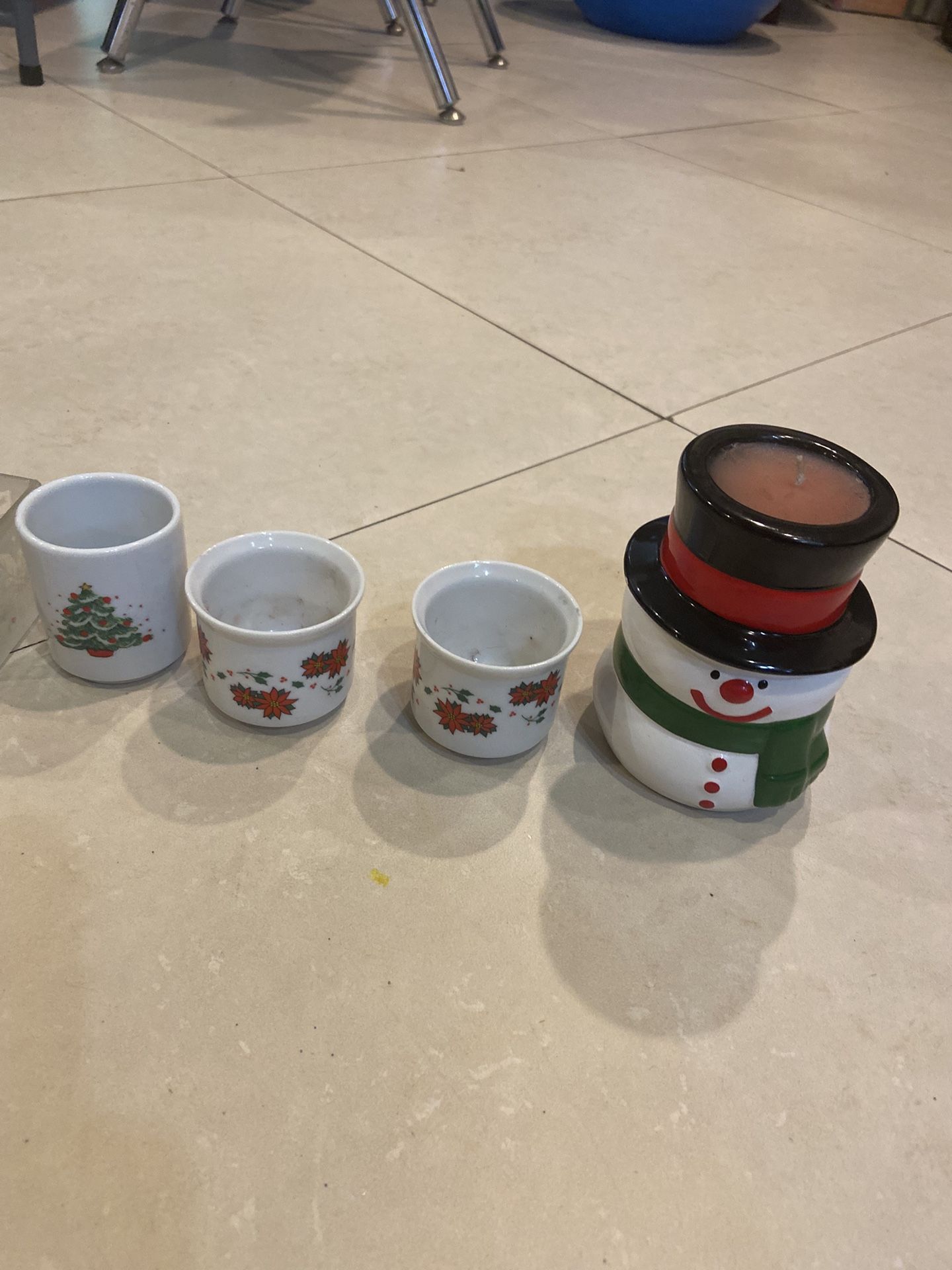 5 Small Christmas Candle Holders