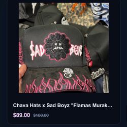 Chava x Sad Boyz Flame Snapback Hat