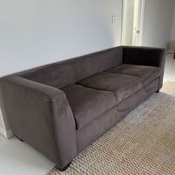  3-Seat Tuxedo Couch - Raisin Microfiber | Like New!