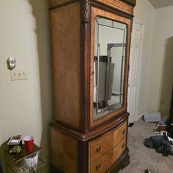 7' Tall Mirrored Armoire