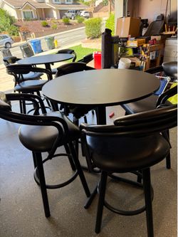 Bar top tables and chairs