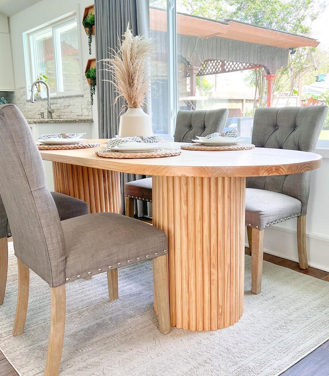 Custom Built Dining Table Solid wood Farmhouse Set Modern Rustic Bench Country Oval Round Counter Breakfast Height Farm House