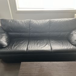 High-quality Black Leather Couch