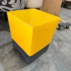 Concrete Plant Stand pedestal for home decor 18 1/2” tall 14 1/2” square top PICK UP DEER PARK Glossy Glaze Finish.  HEAVY!!! We have four of these at