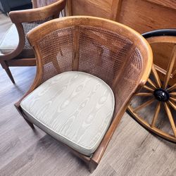 American of Martinsville mid century modern cane barrel chairs Circa 1960’s 
