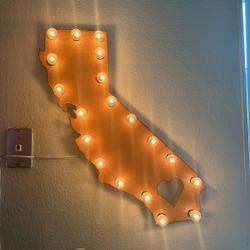 Wood California Light Up sign