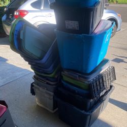 20x Storage Bins Dirty Used In Garage 