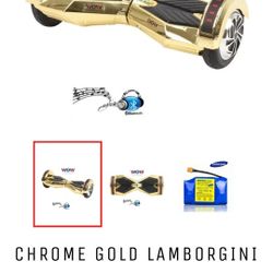 Lamborghini. Gold Chrome 8" Hoverboard Rode Once