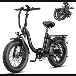 Heybike Ranger Electric Bike for Adults, Peak 1400W Upgraded Motor Ebike, 28MPH [20" Fat Tire All-Terrain] 600Wh Removable Battery Folding Step-Thru E