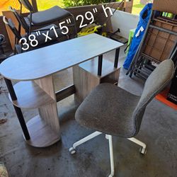 Can Deliver workstation desk and armless chair bundle