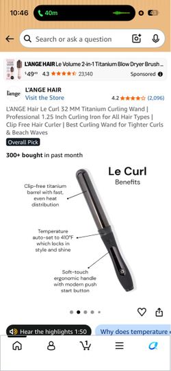 L'ANGE Hair Le Curl 32MM Titanium Curling Wand