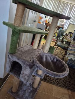 tall cat post two posts were put together.