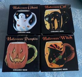 Ceramic Halloween Mugs Brand New