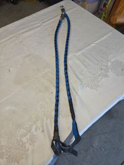36” Genuine Leather Motorcycle Get Back Whip Blue Handlebar Biker whip
