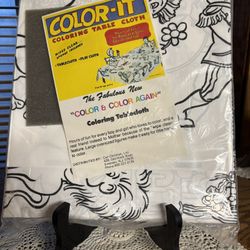 Vintage 1985 Color-It Coloring Table Cloth Color & Color Again Circus Theme NIP
