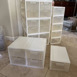 Shoe Box Stoage Containers 6 individual and 5 Sets of  for a total of 26