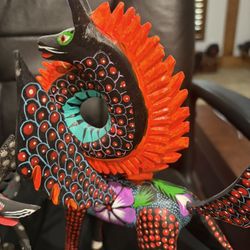 Large Vintage Mexican Alebrije Horse Wood Carving