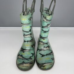 Western Chief Kids Tropic Shark Lighted PVC Rain Boots Size 10