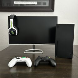 Complete Xbox Series X Gaming Setup – Custom Controllers, Headset, and Monitor! 🎮