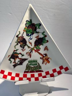 TMNT Mutant Mayhem Pizza Slice Plate Ceramic Nickelodeon 2023 Ninja Turtles